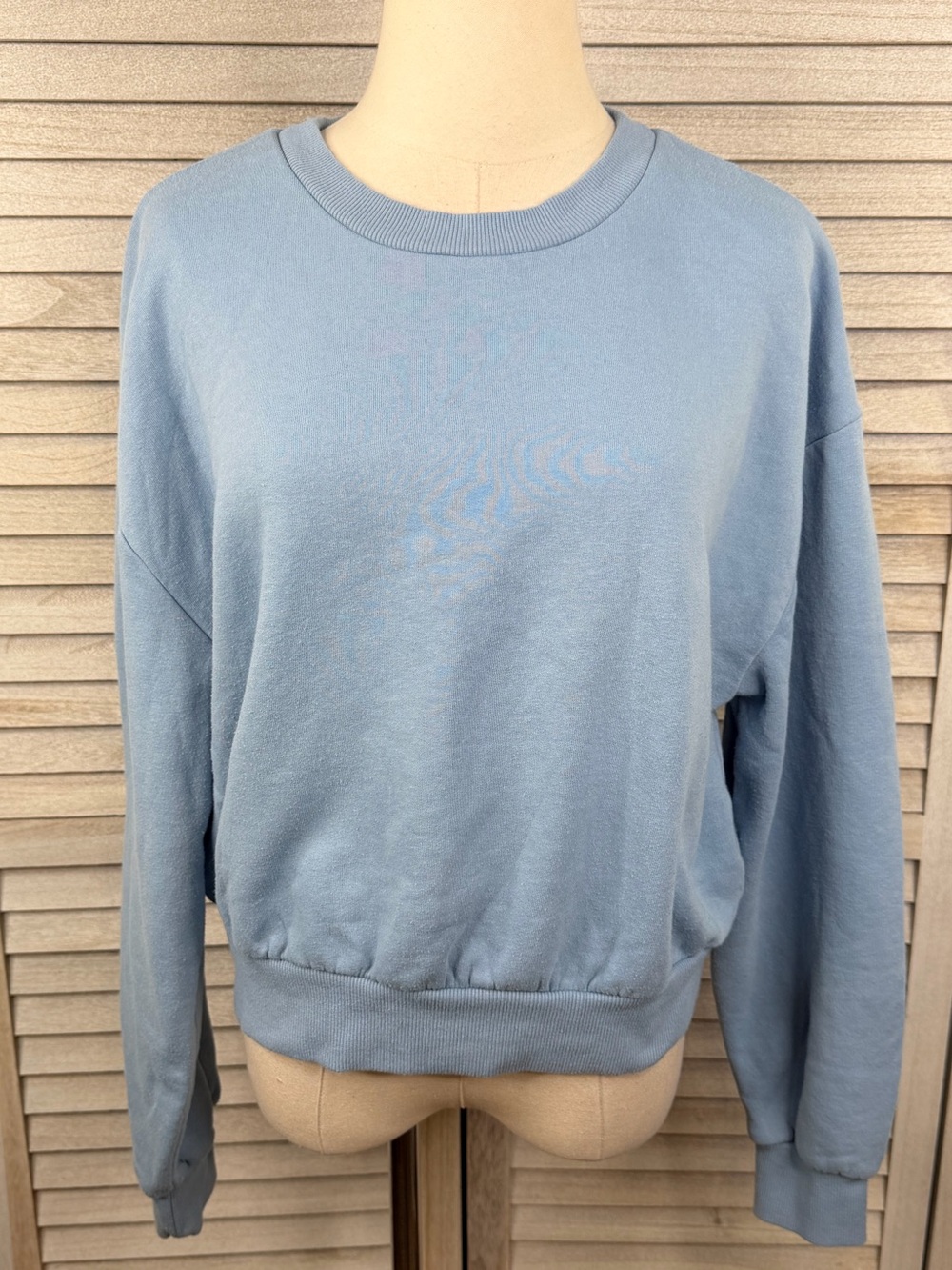 WILD FABLE Women's Blue Cropped Crewneck Sweatshirt-XL